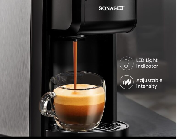 ماكينة Sonashi صنع القهوة كبسولات وبودرة ضغط 20 بار