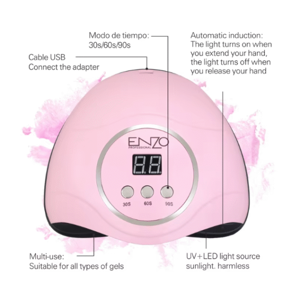 مجفف أظافر UV/LED جل الأظافر- تجفيف سريع، مستشعر لمس