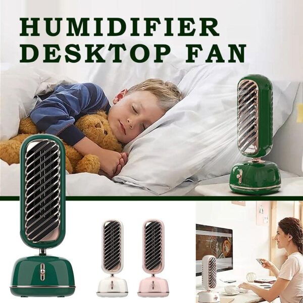 مروحة تبريد محمولة مع ترطيب للهواء – يعمل USB مثالية للمكاتب والسيارة