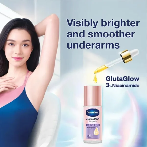 ⁦مزيل عرق + تبيض البقع الداكنة Vaseline GlutaGlow Deodorant - Bright & Smooth⁩ - الصورة ⁦2⁩
