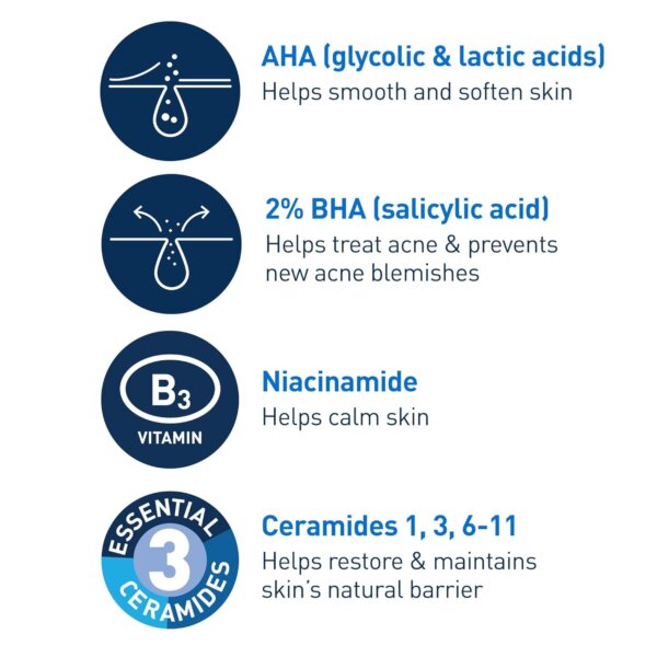 جل CeraVe علاجي حمض الساليسيليك Salicylic Acid Acne لحب الشباب وتنظيف المسام والرؤوس السوداء