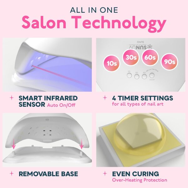 جهاز تجفيف طلاء الأظافر بالأشعة فوق البنفسجية والـLED – مزود بمستشعر ذكي