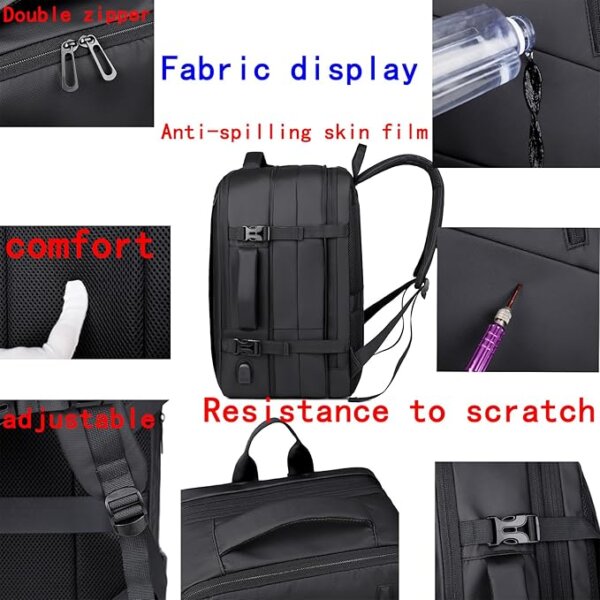 حقيبة سفر بسعة قابلة للتوسيع حتى 36 لتر + جهاز سحب هواء