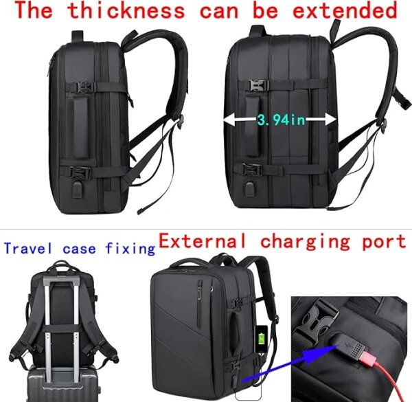 حقيبة سفر بسعة قابلة للتوسيع حتى 36 لتر + جهاز سحب هواء