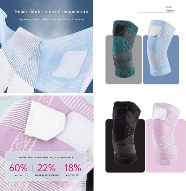 دعامة الركبة ثلاثية الأبعاد المرنة والقابلة للتعديل – دعم المفاصل أثناء الرياضة والعمل