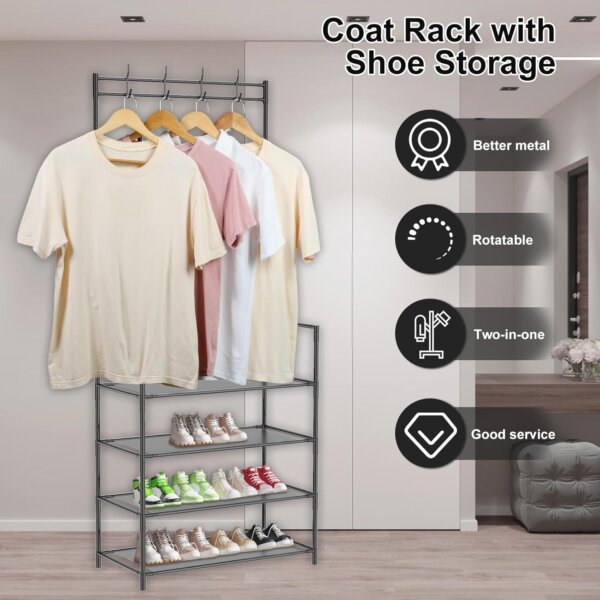 ستاند متعدد الاستخدام لتخزين الأحذية والمعاطف – تصميم أنيق يوفر المساحة