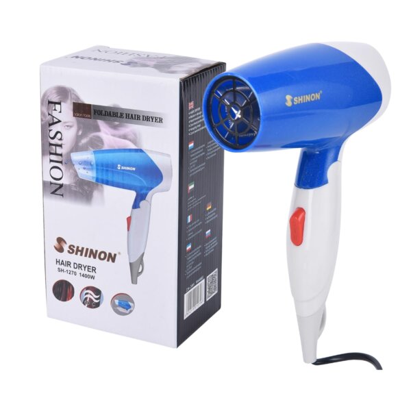 سشوار الشعر Shinon قابل للطي بقوة 1400 واط بخاصية الأيونات مناسب للمنزل والسفر