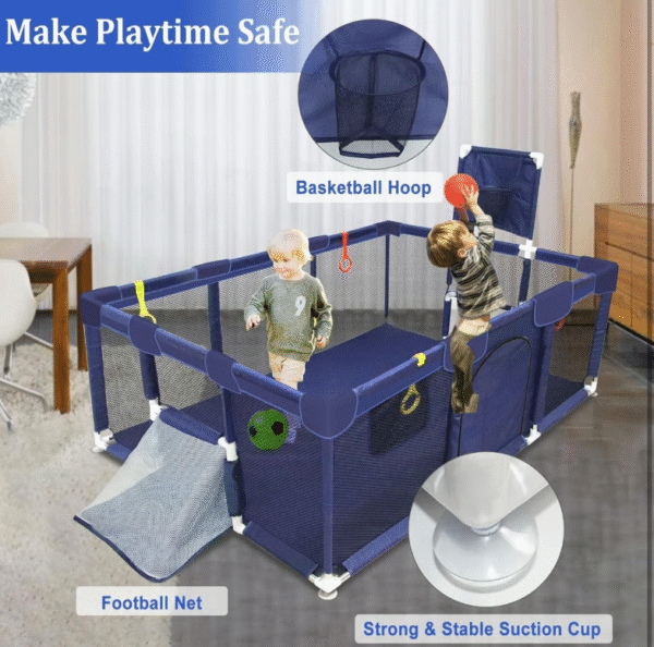 سياج لعب كبير وآمن للأطفال – مساحة من المرح والتعلم في مكان واحد