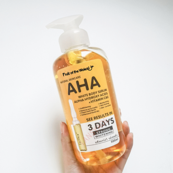 سيروم الجسم AHA لتفتيح البشرة وتجديدها بفيتامين C&E من Fruit of the Wokali