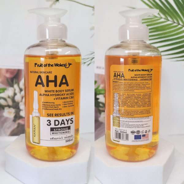 سيروم الجسم AHA لتفتيح البشرة وتجديدها بفيتامين C&E من Fruit of the Wokali