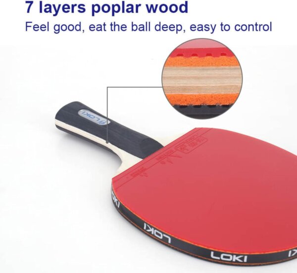 طقم تنس طاولة قابل للحمل مع شبك قابل للتمدد - 4 مضارب - 6 كرات