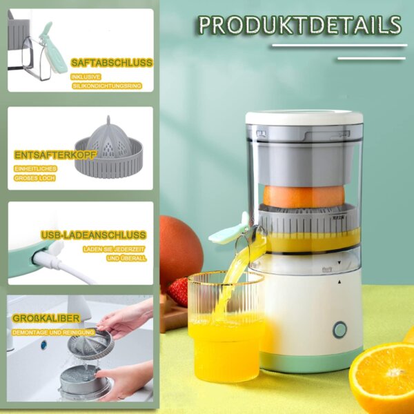 عصارة حمضيات كهربائية محمولة  – شحن USB لإعداد العصير الطازج في ثوانٍ