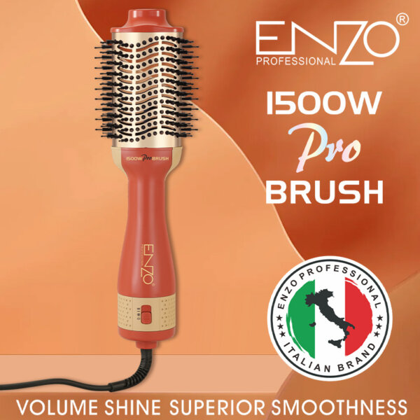 فرشاة ENZO الحرارية 3 في 1 : تجفيف + تصفيف + حجم بقوة 1500 واط