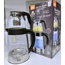 كتيل سخان كهرباء 2 لتر + إبريق شاي 1 لتر بقوة 1500 واط RAF