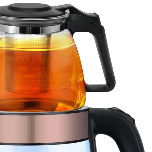 كتيل ماء هيتر زجاجي مع إبريق شاي مدمج بسعة 2.0 لتر