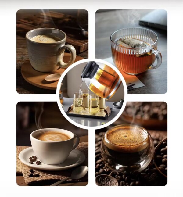 كتيل كهرباء مع إبريق شاي ستانلس ستيل 2 في 1 بسعة 2.2 لتر بقوة 2000 واط