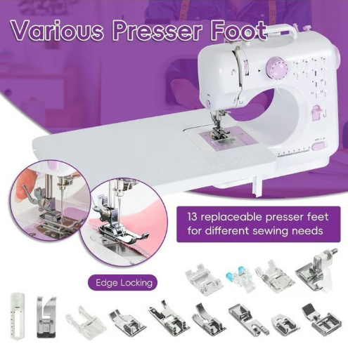 ماكينة خياطة منزلية صغيرة متعددة الوظائف - 12 غرزة كهرباء و شحن