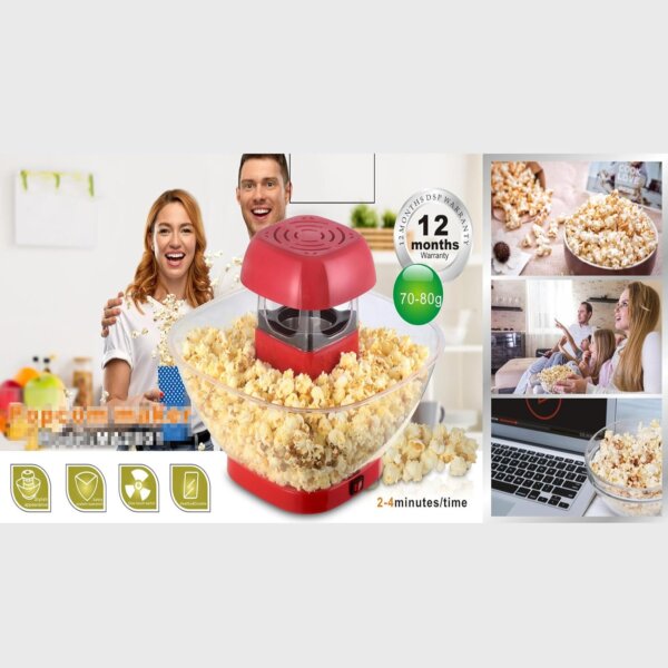 ماكينة صنع الفشار بالهواء الساخن– متعة التحضير الصحي في المنزل