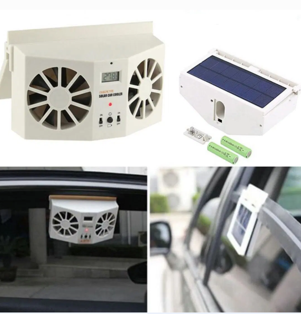 مروحة تبريد للسيارة بالطاقة الشمسية مزدوجة المحرك Solar Car Cooler