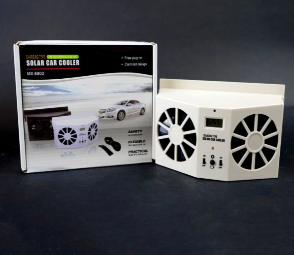 مروحة تبريد للسيارة بالطاقة الشمسية مزدوجة المحرك Solar Car Cooler