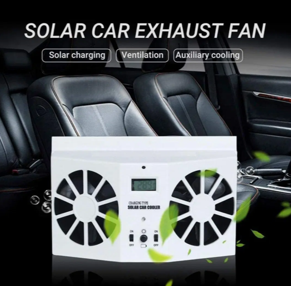 مروحة تبريد للسيارة بالطاقة الشمسية مزدوجة المحرك Solar Car Cooler