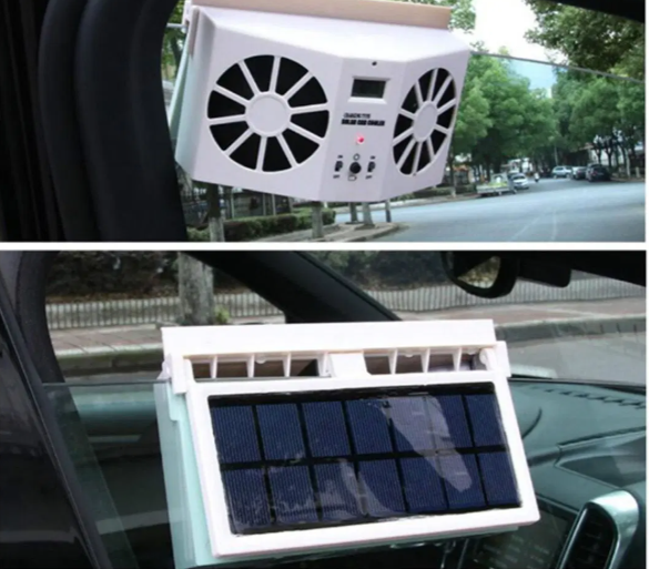 مروحة تبريد للسيارة بالطاقة الشمسية مزدوجة المحرك Solar Car Cooler