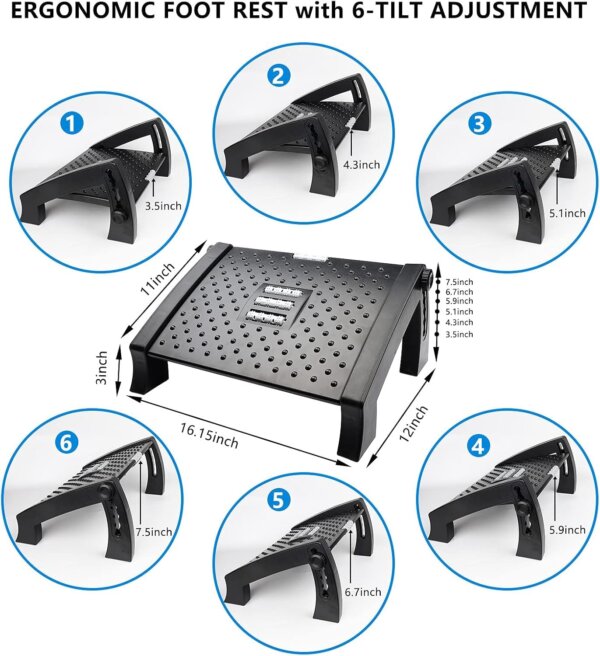 مسند قدم مريح بتصميم هندسي – راحة صحة و كفاءة في العمل (4) مسند قدم مريح بتصميم هندسي – راحة صحة و كفاءة في العمل