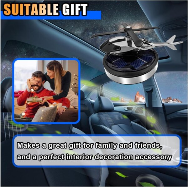 معطر السيارة الشمسي بتصميم المروحية – عطر فاخر يدور بضوء الشمس