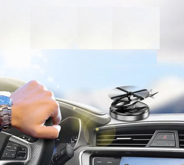 معطر السيارة الشمسي بتصميم المروحية – عطر فاخر يدور بضوء الشمس