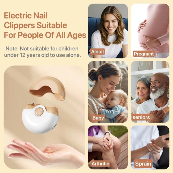 مقص أظافر كهربائي 2 في 1 قصّ وتلميع آمن وذكي لجميع الأعمار