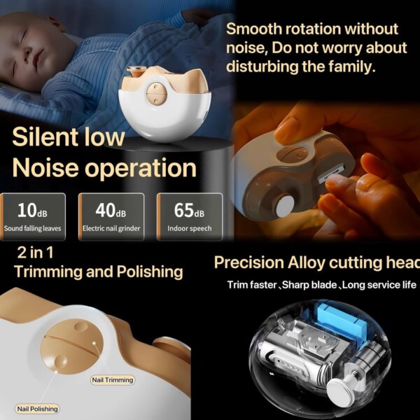 مقص أظافر كهربائي 2 في 1 قصّ وتلميع آمن وذكي لجميع الأعمار