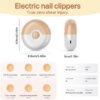 مقص أظافر كهربائي 2 في 1 قصّ وتلميع آمن وذكي لجميع الأعمار