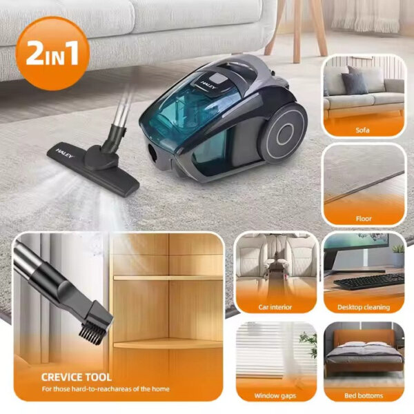 مكنسة كهربائية بدون كيس بقوة 2800 واط وتصميم مدمج لتنظيف شامل وسهل