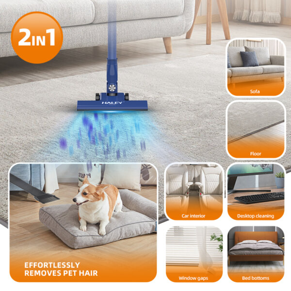 مكنسة كهربائية عمودية 2 في 1 قوية، وعملية لتنظيف شامل بقدرة 800 واط