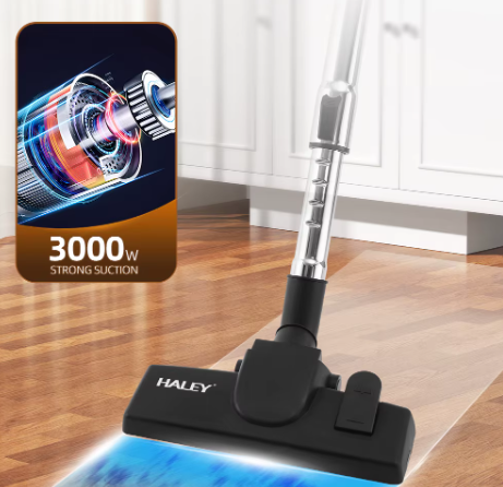 مكنسة كهربائية قوية 3000 واط بتقنية الإعصار – تنظيف شامل وسريع بدون كيس