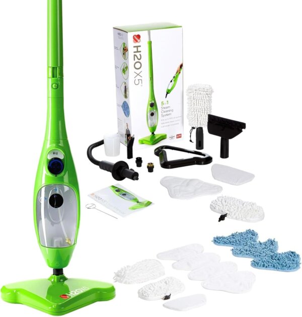 ممسحة البخار الذكية H2O X5 – تنظيف وتعقيم 5 في 1 بدون مواد كيميائية (2) ممسحة البخار الذكية H2O X5 – تنظيف وتعقيم 5 في 1 بدون مواد كيميائية