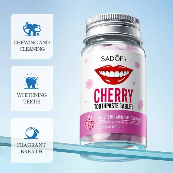 اقراص بديل معجون الاسنان - تنظيف و تبييض و إزالة البقع الصفراء خلال ثواني Cherry
