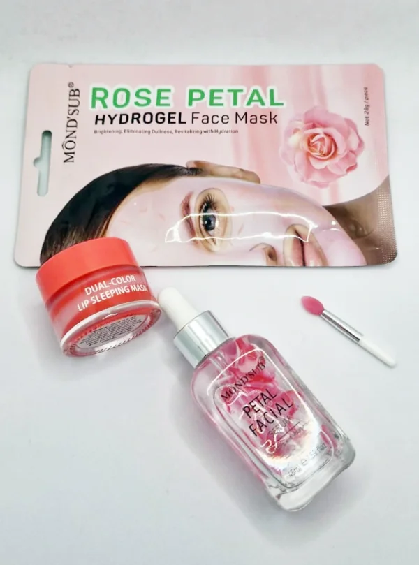 بكج الورد الطبيعي3 قطع  للتفتيح والترطيب وتجديد البشرة MOND'SUB Beauty Box