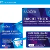 بودرة تبييض الاسنان SADOER Bright White لإزالة الاصفرار والبقع والجير