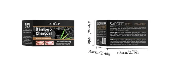 بودرة فحم البامبو لتبييض وتنظيف الأسنان بقع والرواسب العنيدة SADOER
