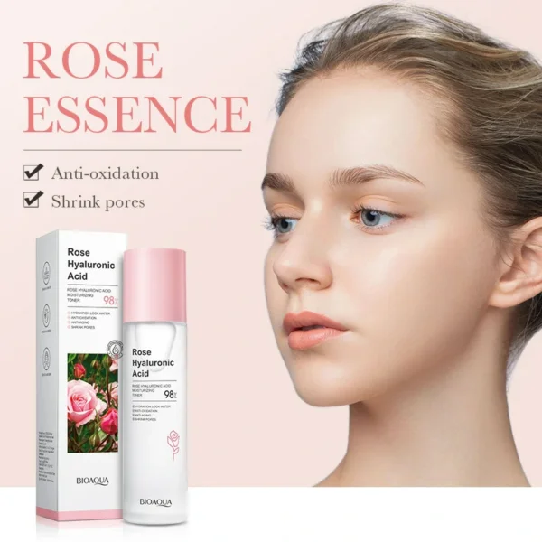 تونر الورد وحمض الهيالورونيك - ترطيب، تهدئة، وتنقية المسام Rose Hyaluronic Acid Toner (2) بكج 5 قطع الورد وحمض الهيالورونيك (تونر + لوشن + كريم العين + سيروم + غسول) Rose Hyaluronic