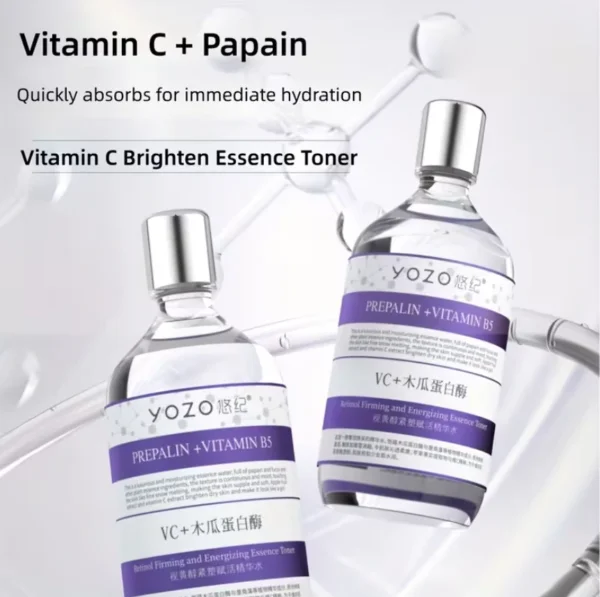 تونر فيتامين C وإنزيم البابايا للتفتيح وتنقية البشرة Vitamin C + Papain Brightening Essence Toner