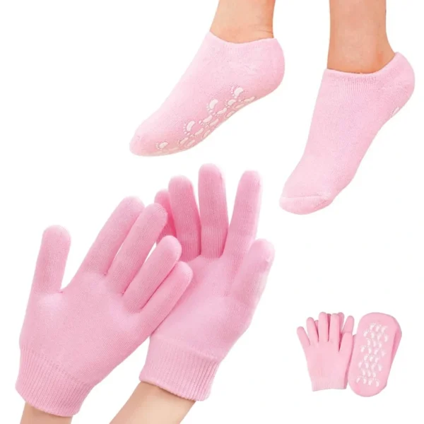 جوارب وكفوف جل سيليكون للعناية في القدم واليدين - Spa Silicone Gel Socks & Gloves Set