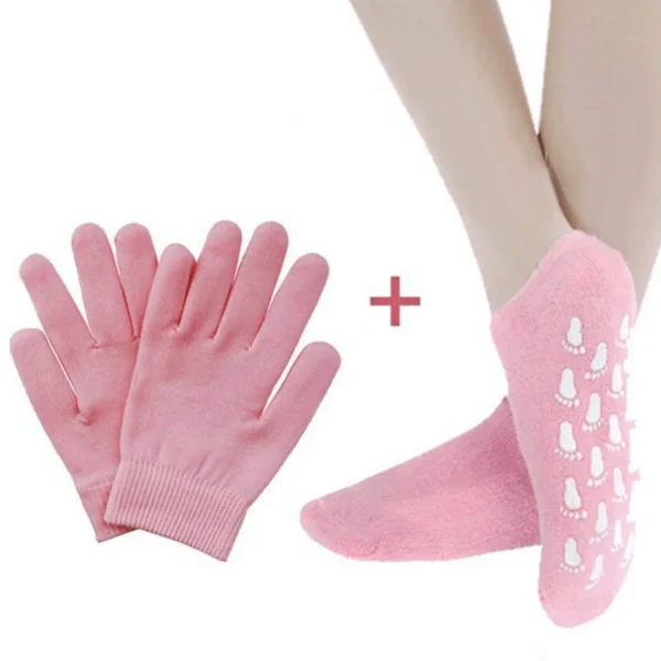 جوارب وكفوف جل سيليكون للعناية في القدم واليدين - Spa Silicone Gel Socks & Gloves Set