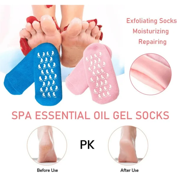 جوارب وكفوف جل سيليكون للعناية في القدم واليدين - Spa Silicone Gel Socks & Gloves Set