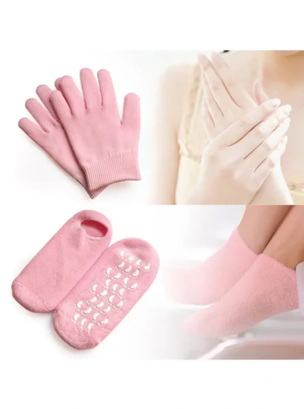 جوارب وكفوف جل سيليكون للعناية في القدم واليدين - Spa Silicone Gel Socks & Gloves Set