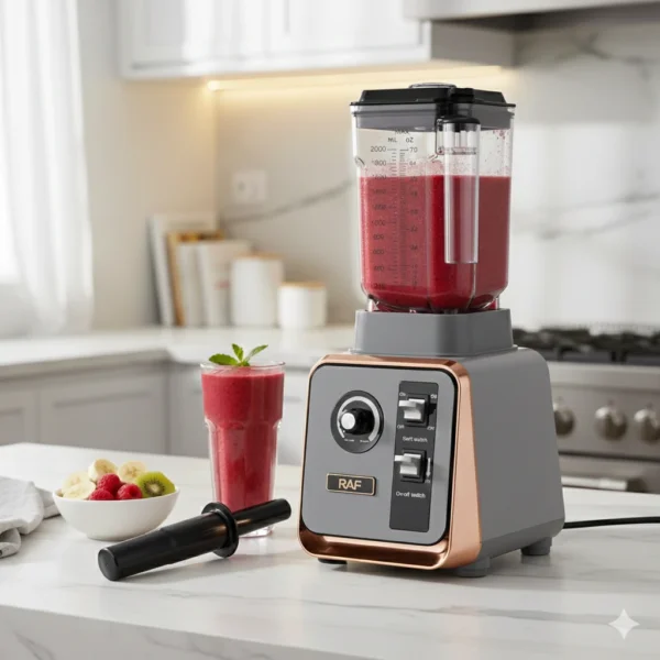 خلاط صناعي 1200 واط مع وعاء بولي كربون قوي 2 لتر لطحن وسحق RAF