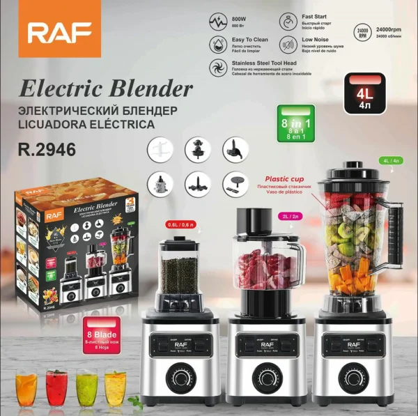 خلاط كهرباء صناعي متعدد الوظائف RAF – نظام 8 في1 بكفاءة عالية