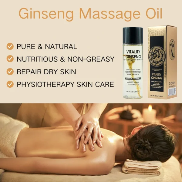 زيت مساج العلاجي مع عشبة الجينسنغ الطبيعية Vitality Ginseng Massage Essence Oil