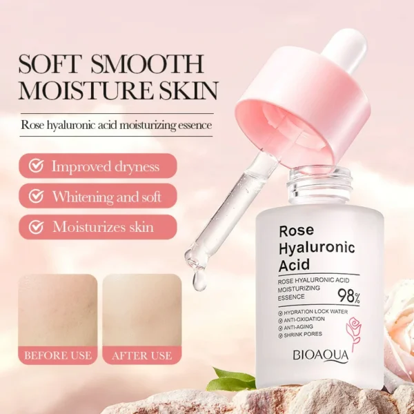 سيروم الورد وحمض الهيالورونيك - ترطيب تفتيح تجديد وللمسامات Hyaluronic Acid Rose Serum (1) سيروم الورد وحمض الهيالورونيك - ترطيب تفتيح تجديد وللمسامات Hyaluronic Acid Rose Serum